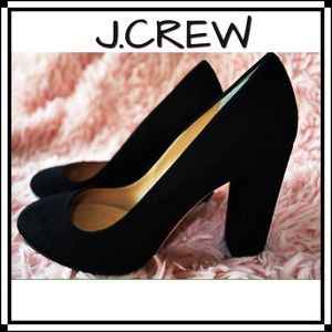 J. Crew Etta Black Suede pumps. Made in Italy.